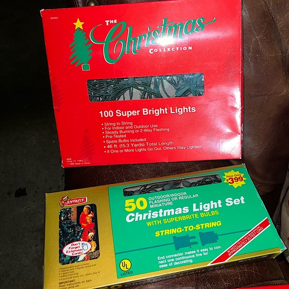Vintage String Christmas Lights Indoor/ Outdoor 3 Separate Boxes Clear - Picture 4 of 12